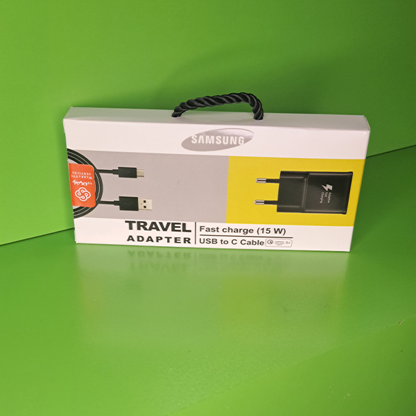 شارژر 15 وات سامسونگ تایپ سی + کابل شارژ