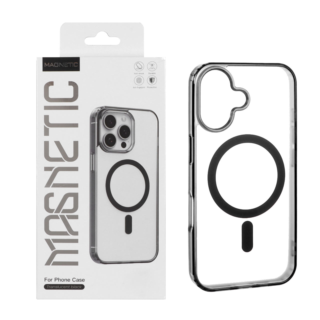 قاب اورجینال Magnetic Magsafe دور ژله ای Apple iPhone 16 - مشکی (پک دار)