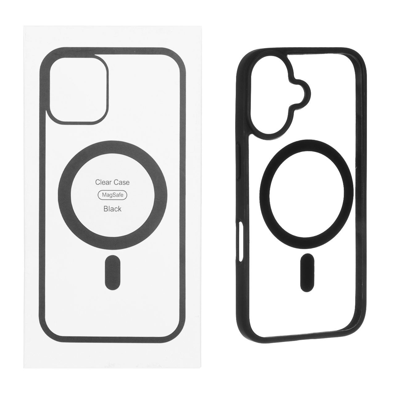 قاب شفاف Apple iPhone 16 با قابلیت شارژ MagSafe - مشکی (پک دار)