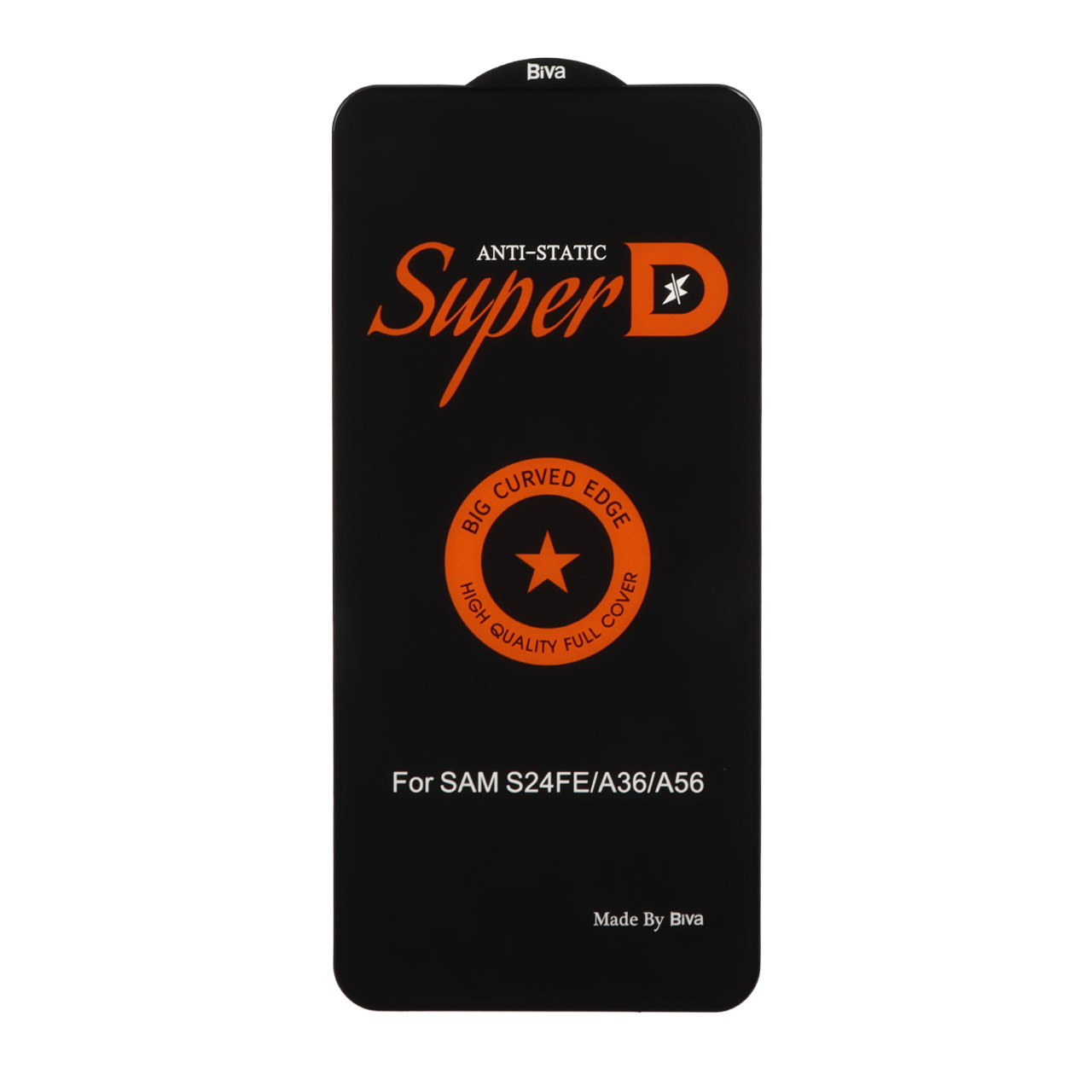 محافظ صفحه نمایش شیشه ای Samsung Galaxy S25 FE / S24 FE / A56 / A36 - Full Cover Super D Biva - مشکی