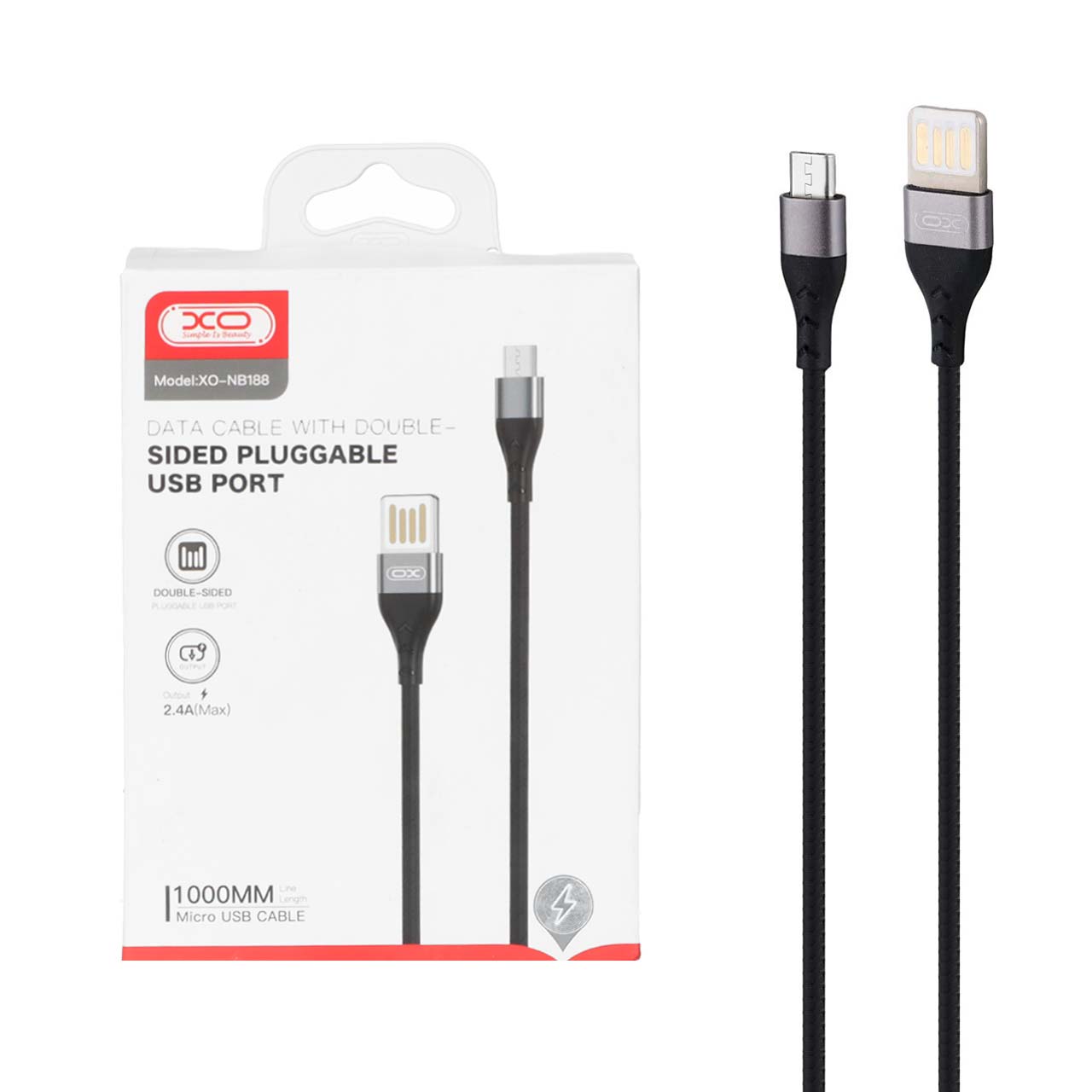 کابل شارژ فست اندروید XO مدل XO-NB188 - مشکی